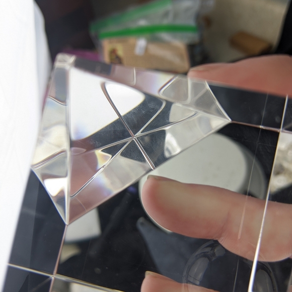 Rare Signed Steuben Glass Floating Spheres Prism Paperweight - Picture 6 of 10